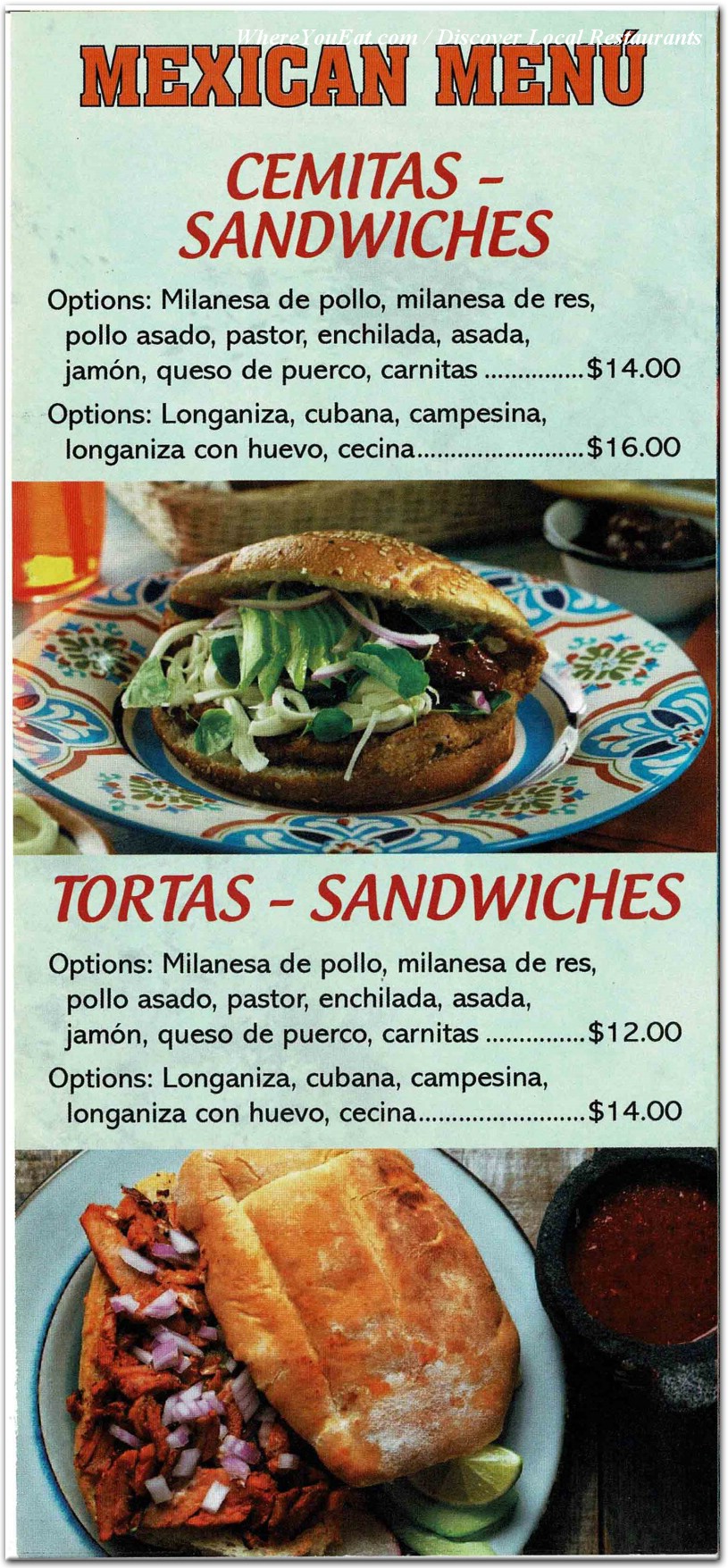 menu
